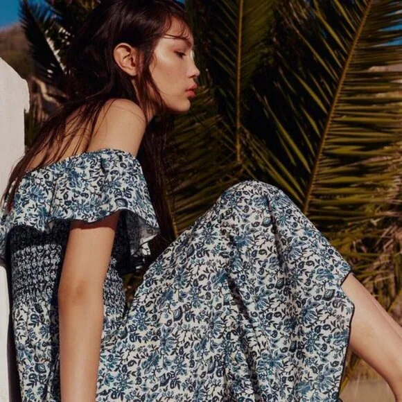 Zara PRINTED OFF THE SHOULDER DRESS NEW WITH TAG - Picture 2 of 5